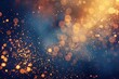 © Psykromia - Golden Bokeh Particles Glowing on a Dark Background for Festive and Elegant Designs
