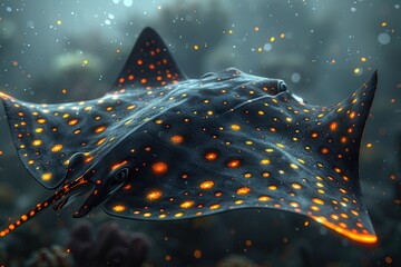 Poster - A Spotted Stingray in the Deep