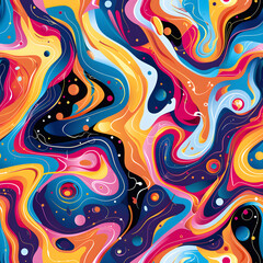 Poster - Abstract colorful swirl pattern forming psychedelic background design
