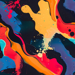 Fototapete - Colorful abstract pattern showing vibrant colors and fluid shapes