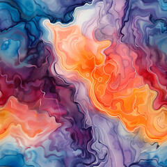 Fototapete - Colorful abstract pattern background swirling with orange and purple