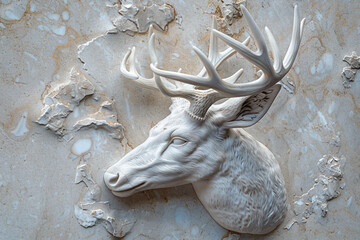 Beautiful animal 3d relief wallpaper mural wallpaper generative AI