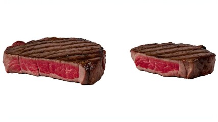 Wall Mural - sirloin steak isolated on red background.