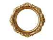 © sergign - An exquisite golden picture frame with ornate detailing in a circular shape, symbolizing sophistication and timeless beauty, perfect for classic artworks.
