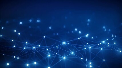 Moving Data Technology Blue Signals With Dark Background, Tech Signal, Blue Signals, 4k.