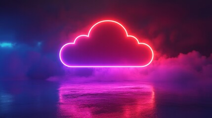 Canvas Print - a glowing cloud in the sky with a blue and purple background