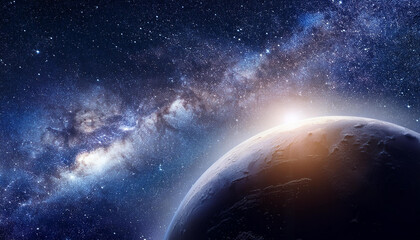 Wall Mural - Majestic planet Earth and starry galaxy. Astronomy and astrology.