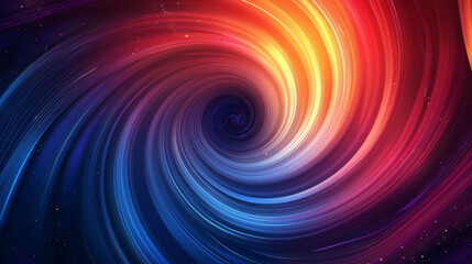 Wall Mural - A spiral of colors with a blue center and orange and red edges