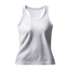 A stylish white tank top featuring a breathable fabric design, perfect for workouts or casual wear during warm weather.