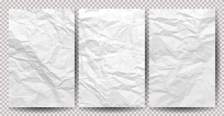 Wall Mural - Set of white clean crumpled papers