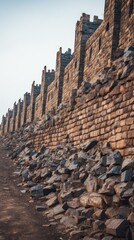 Sticker - Ancient stone wall of an 18th century castle  