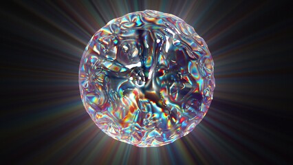 Canvas Print - Colorful glass sphere. Computer generated 3d render