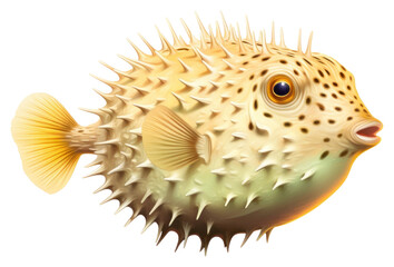 Wall Mural - PNG Fish animal puffer pomacentridae, digital paint illustration.