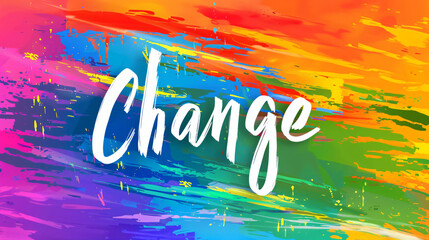 Fototapete - The concept of change illustrated against a vibrant artistic backdrop