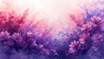 Canvas Print - A delicate watercolor wash featuring gentle transitions between pink and lavender