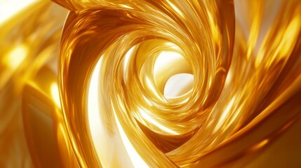 Aufkleber - Abstract 3D golden vortex with dynamic swirls, symbolizing power and luxury.