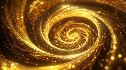 Aufkleber - Abstract 3D golden vortex with dynamic swirls, symbolizing power and luxury.