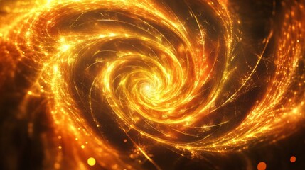 Aufkleber - Abstract 3D golden vortex with shimmering, radiant curves, symbolizing power and motion.