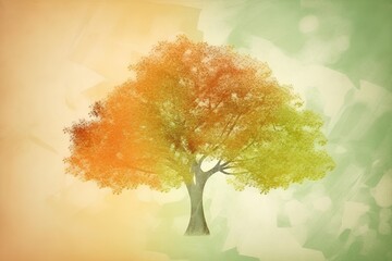 Canvas Print - autumn tree with leaves made by midjourney