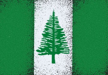 Canvas Print - norfolk island flag with spray paint