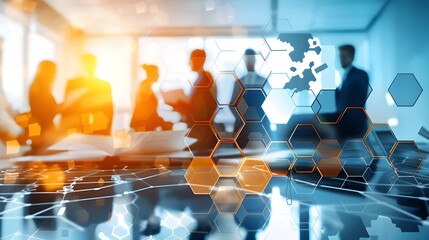 Business Network Concept With Abstract Hexagonal Structure