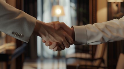 Openly greeting a job recruiter with a firm handshake.