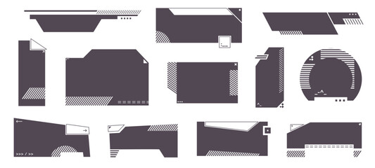 Wall Mural - futuristic digital interface. abstract tech ui elements, modern sci-fi tech geometric dashboard shap