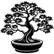 © design master - Bonsai clipart minimalist art vector illustration