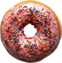 Pink donut with sprinkles