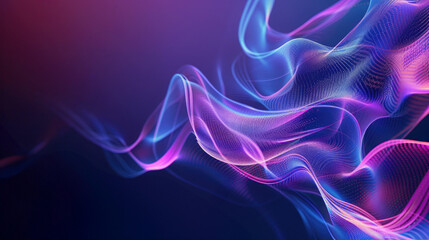 Wall Mural - Abstract wave shape digital blue and purple.