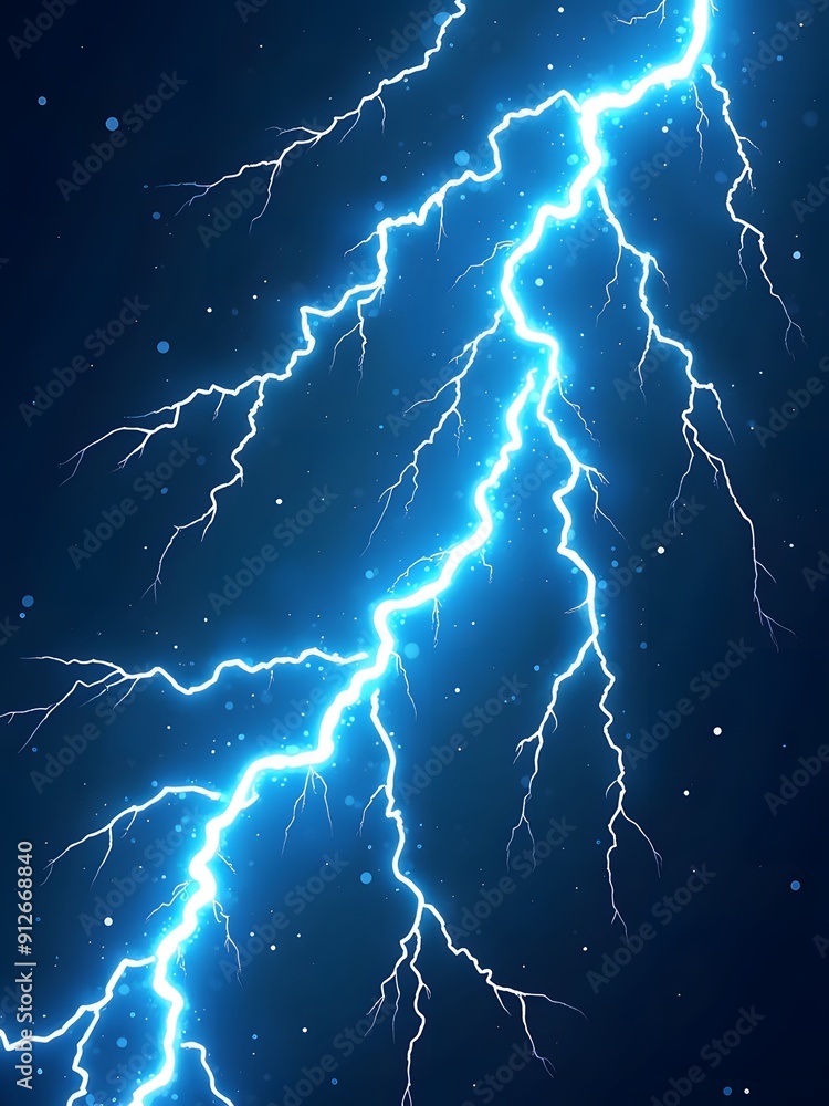 sett of collection blue Lightning strike bolt electric effect assets ...