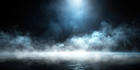 Wall Mural - Abstract black background with fog and light effect, abstract, black,background, fog, light, effect, dark, design, mysterious