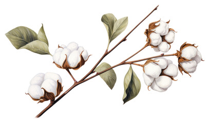 Canvas Print - PNG Cotton branch plant white.