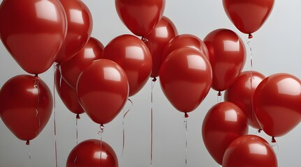 Red balloon against white background minimalistic design.generative.ai
