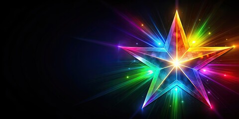 Wall Mural - vibrant multi-colored star shining bright against a dark backdrop, star, vibrant, colorful, bright, 