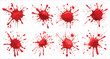© Creative_Design - Abstract Blood splatter set, Abstract splatter red color vector, Blood drops and splatters, Red blood spots on white background, vector illustration