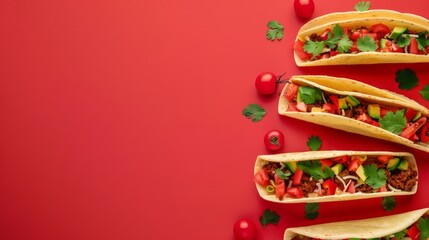 national taco day background concept with copy space