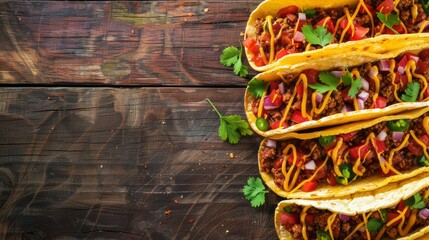 Wall Mural - national taco day background concept with copy space