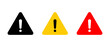 © ElsaNur - Warning caution sign icon in flat style. Exclamation mark symbol on triangle shape