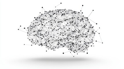 Canvas Print - Abstract Brain Network, Connection, Intelligence - A conceptual representation of a human brain as a network of interconnected nodes, symbolizing intelligence, knowledge, and the flow of information.