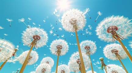 Poster - dandelion seeds in the sky