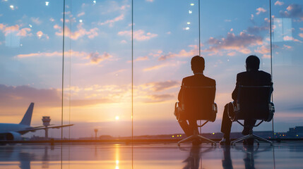 Business people waiting in airport