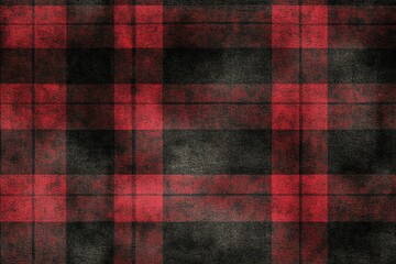 Wall Mural - Red and Black Plaid Fabric Texture.