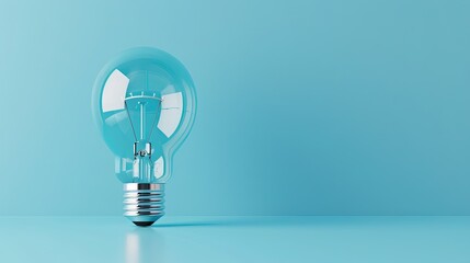 Poster - Smart light bulb on a solid color background, modern design