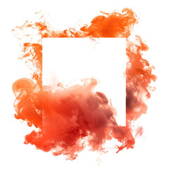 Wall Mural - red orange rectengular smoke frame isolated