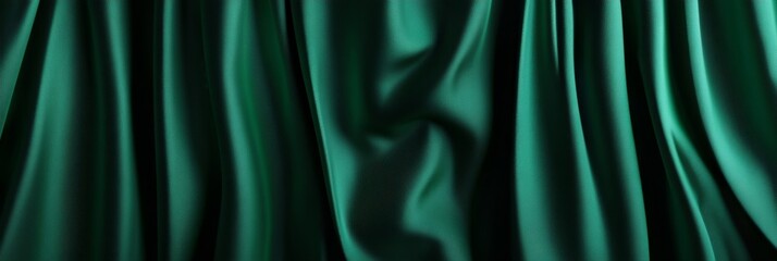 Elegant Emerald Green Fabric Drape Background - A luxurious green fabric backdrop with soft, flowing folds, symbolizing elegance, sophistication, nature, serenity, and luxury.