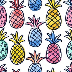 Seamless repetitive pattern of pine apple fruit for fabric.