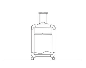 Wall Mural - Suitcase simple line. Continuous line drawing of Suitcase - travel and vacation illustration concept.