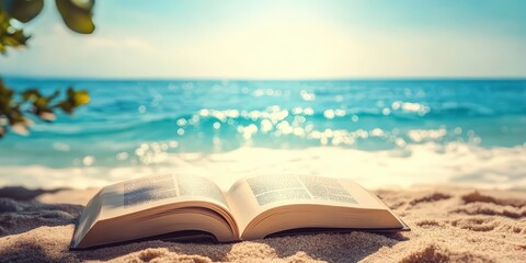 Wall Mural - Book on the Beach