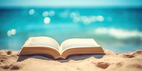 Wall Mural - Open Book on Sandy Beach